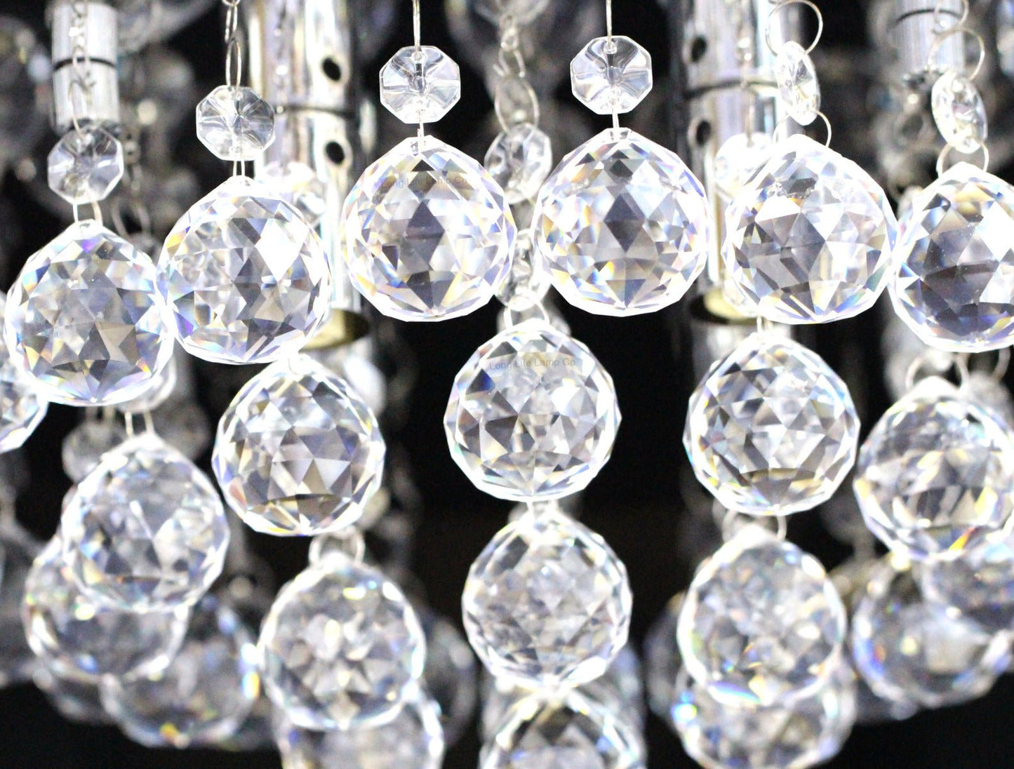 Modern Elegant Round Chandelier Ceiling Light Crystal Droplets - Energy Light Bulbs - Free delivery on all orders