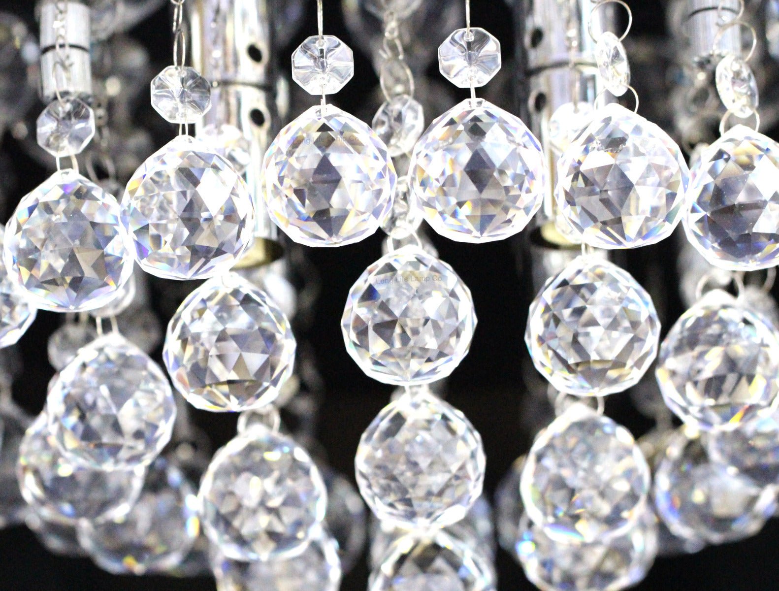 Modern Elegant Round Chandelier Ceiling Light Crystal Droplets - Energy Light Bulbs - Free delivery on all orders