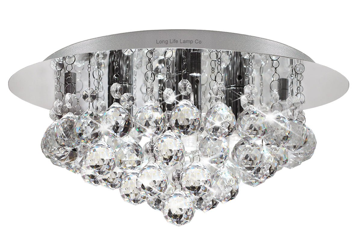 Modern Elegant Round Chandelier Ceiling Light Crystal Droplets - Energy Light Bulbs - Free delivery on all orders