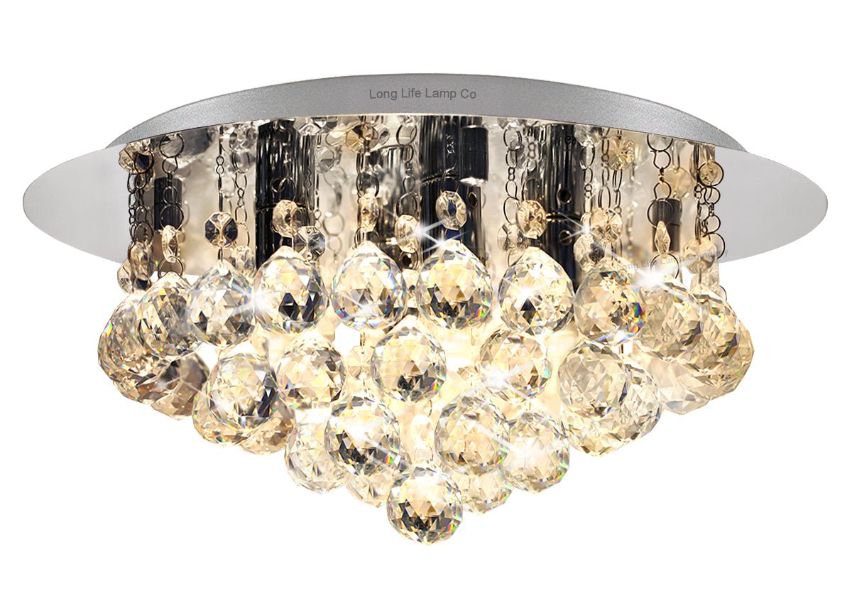 Modern Elegant Round Chandelier Ceiling Light Crystal Droplets - Energy Light Bulbs - Free delivery on all orders