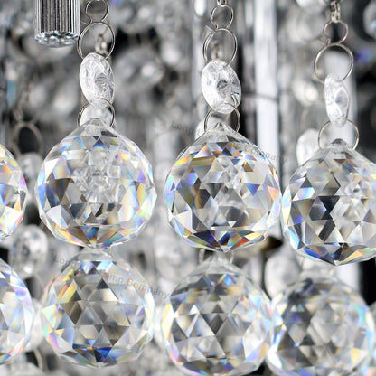 Modern Elegant Round Crystal Chandelier Reflective Silver Base - Energy Light Bulbs - Free delivery on all orders