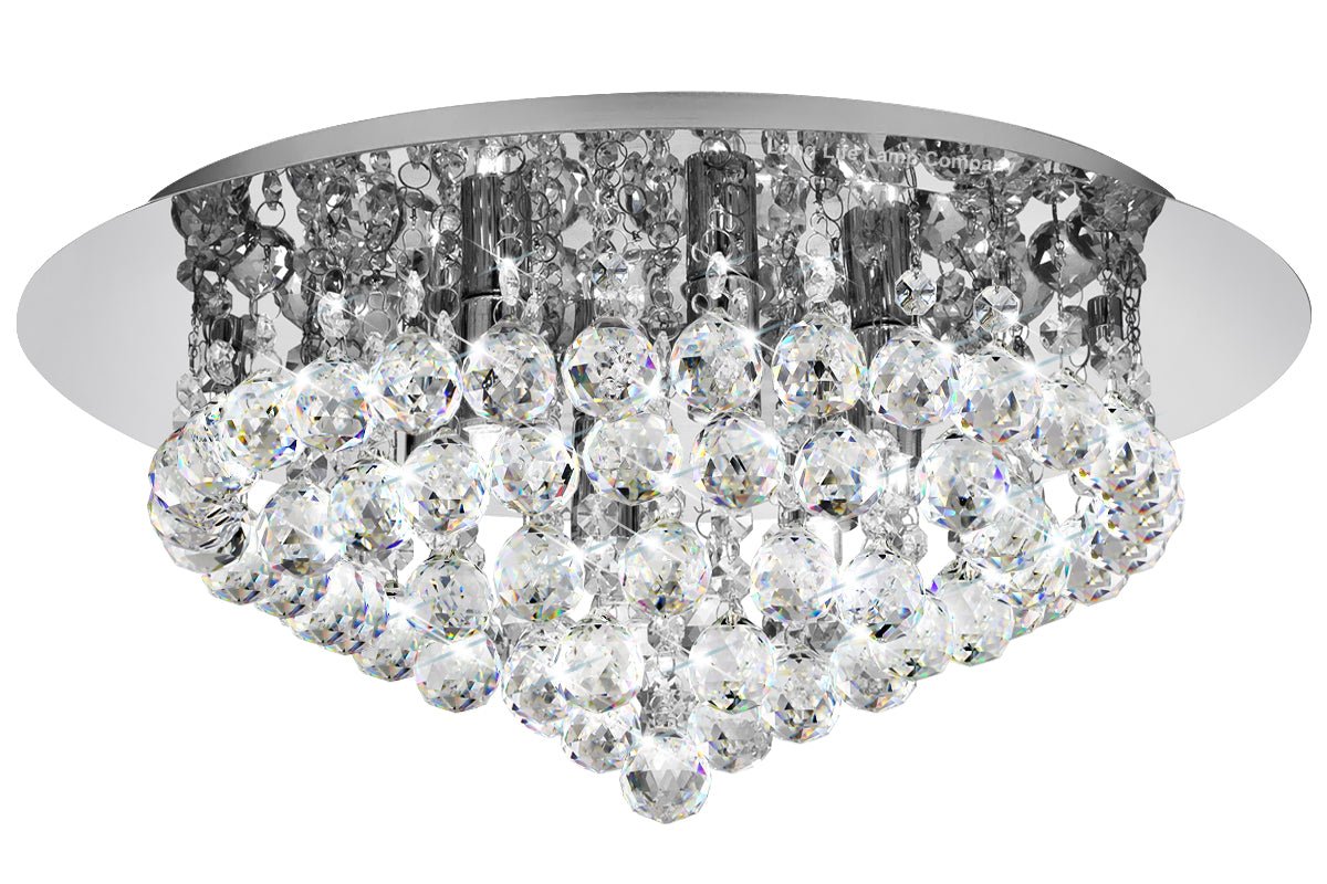 Modern Elegant Round Crystal Chandelier Reflective Silver Base - Energy Light Bulbs - Free delivery on all orders