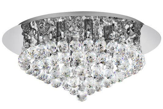 Modern Elegant Round Crystal Chandelier Reflective Silver Base - Energy Light Bulbs - Free delivery on all orders
