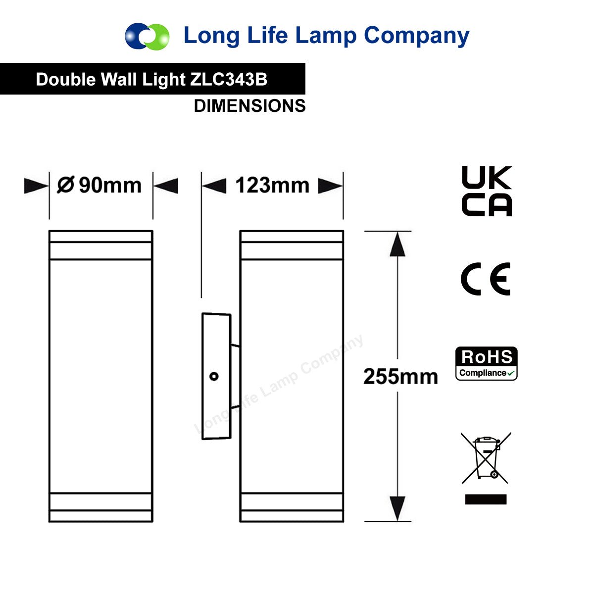 Modern Exterior Outdoor Up Down Wall Light with LED GU10 5W - Energy Light Bulbs - Free delivery on all orders