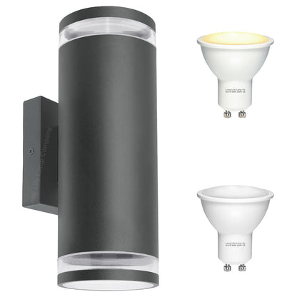Modern Exterior Outdoor Up Down Wall Light with LED GU10 5W - Energy Light Bulbs - Free delivery on all orders