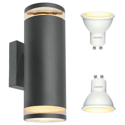 Modern Exterior Outdoor Up Down Wall Light with LED GU10 5W - Energy Light Bulbs - Free delivery on all orders