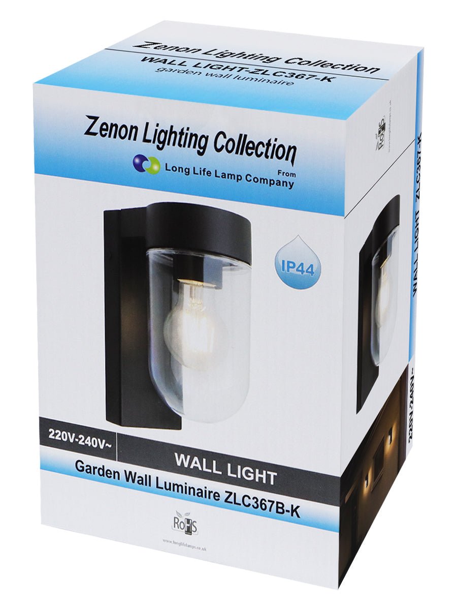 Modern Garden Outdoor Black Wall Light Lantern ZLC367B - Energy Light Bulbs - Free delivery on all orders