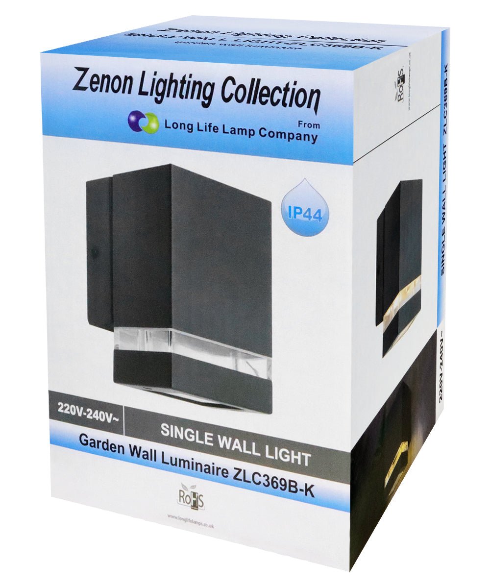 Modern Garden Outdoor Single Black Wall Light IP44 - Energy Light Bulbs - Free delivery on all orders