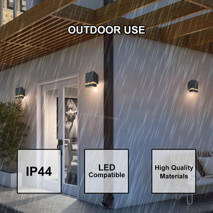 Modern Garden Outdoor Single Black Wall Light IP44 - Energy Light Bulbs - Free delivery on all orders
