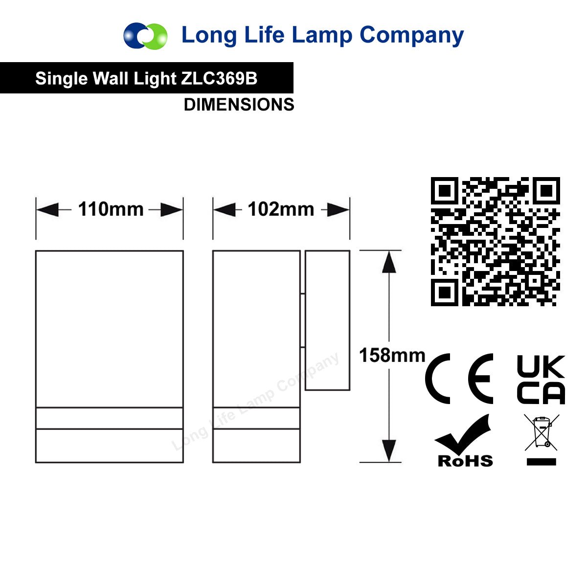 Modern Garden Outdoor Single Black Wall Light IP44 - Energy Light Bulbs - Free delivery on all orders