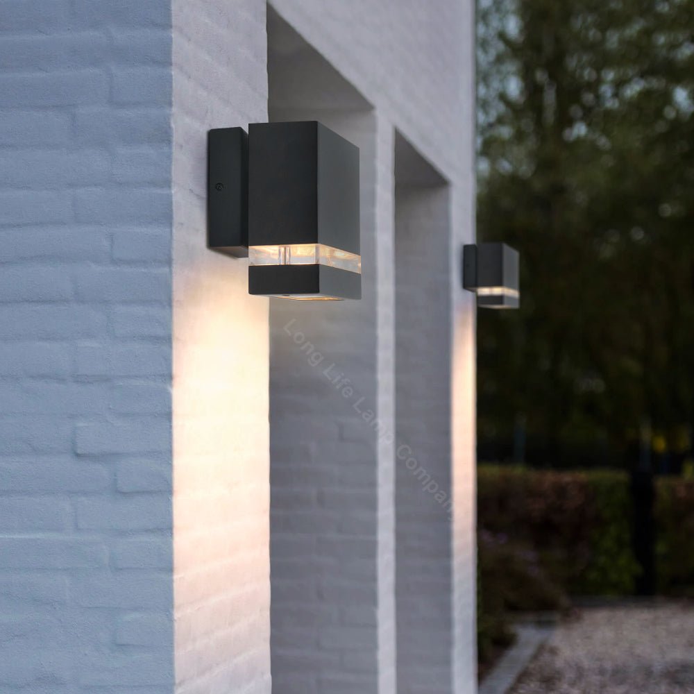 Modern Garden Outdoor Single Black Wall Light IP44 - Energy Light Bulbs - Free delivery on all orders
