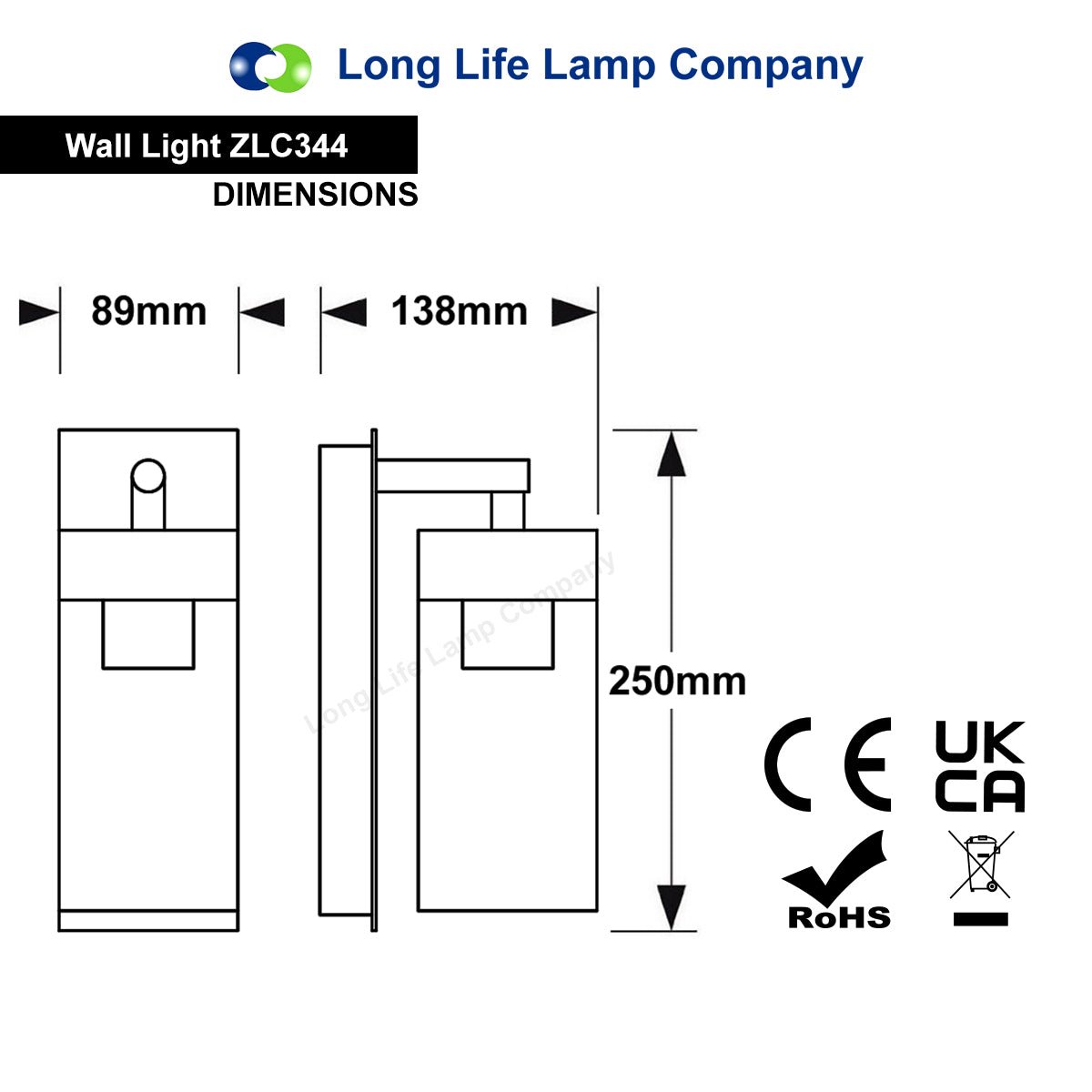 Modern Garden Outdoor Wall Light Lantern with 4W LED - Energy Light Bulbs - Free delivery on all orders