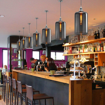 Modern Glass Smokey Grey Pendant Light - Energy Light Bulbs - Free delivery on all orders