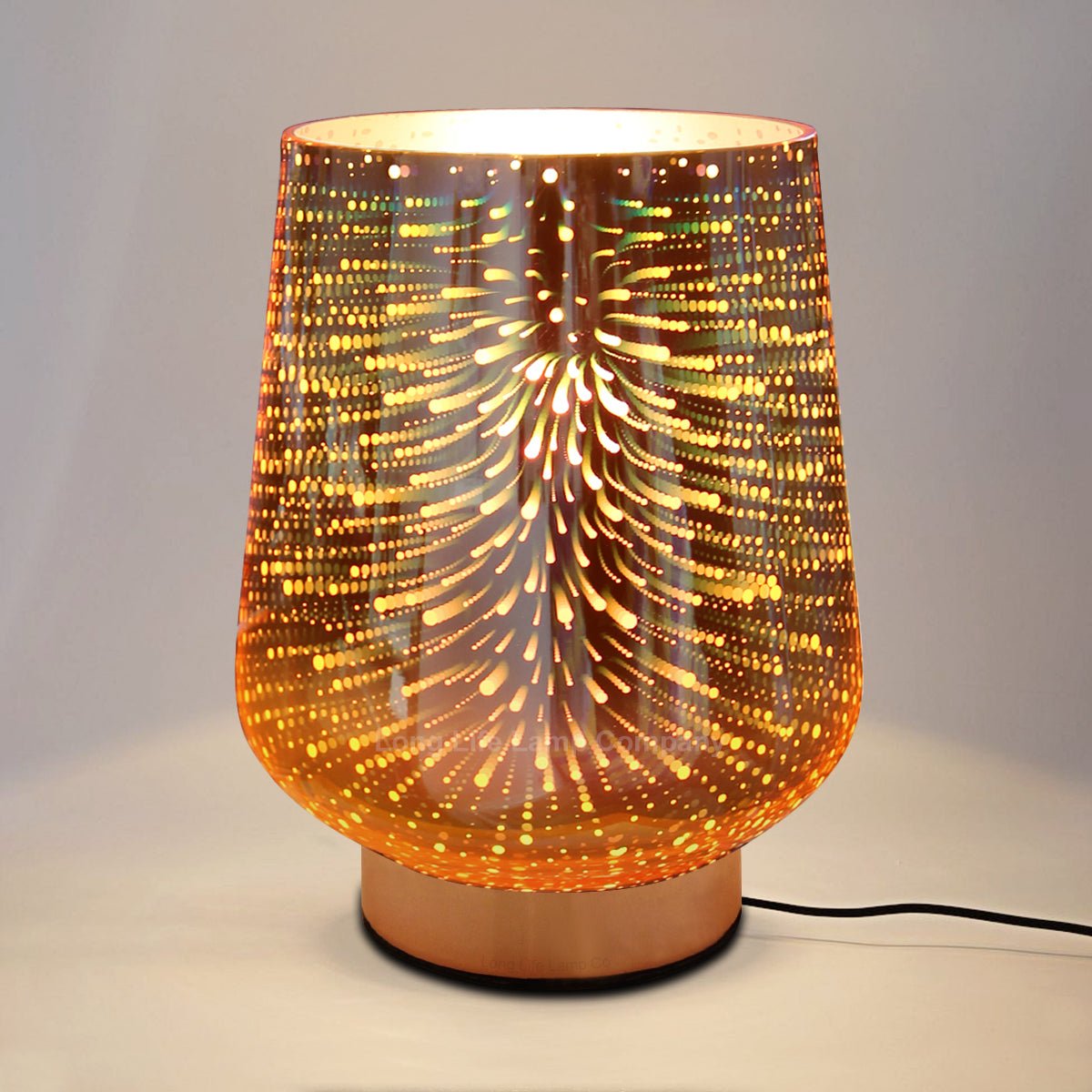 Modern Glass Table Lamp 3D Speckle Copper Finish - Energy Light Bulbs - Free delivery on all orders