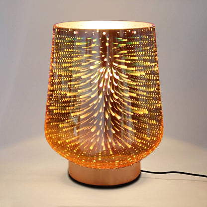 Modern Glass Table Lamp 3D Speckle Copper Finish - Energy Light Bulbs - Free delivery on all orders