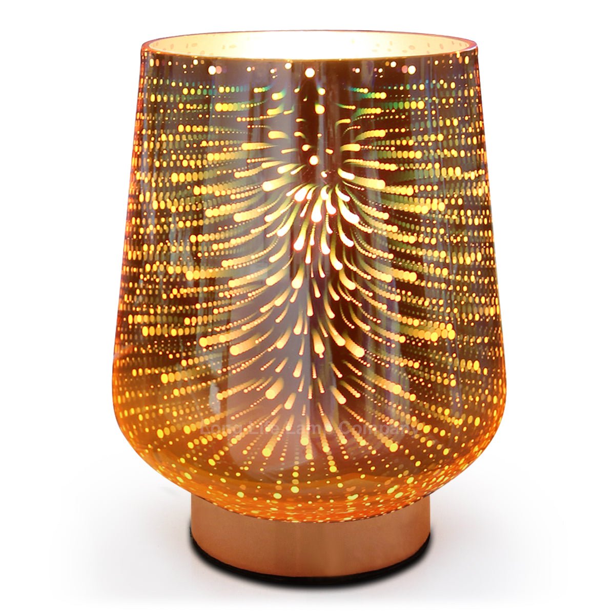 Modern Glass Table Lamp 3D Speckle Copper Finish - Energy Light Bulbs - Free delivery on all orders