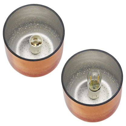 Modern Glass Table Lamp 3D Speckle Copper Finish - Energy Light Bulbs - Free delivery on all orders