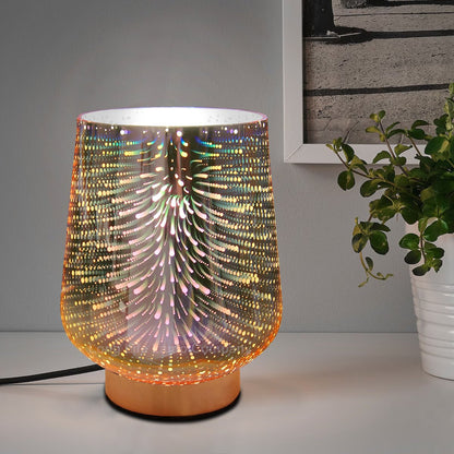 Modern Glass Table Lamp 3D Speckle Copper Finish - Energy Light Bulbs - Free delivery on all orders