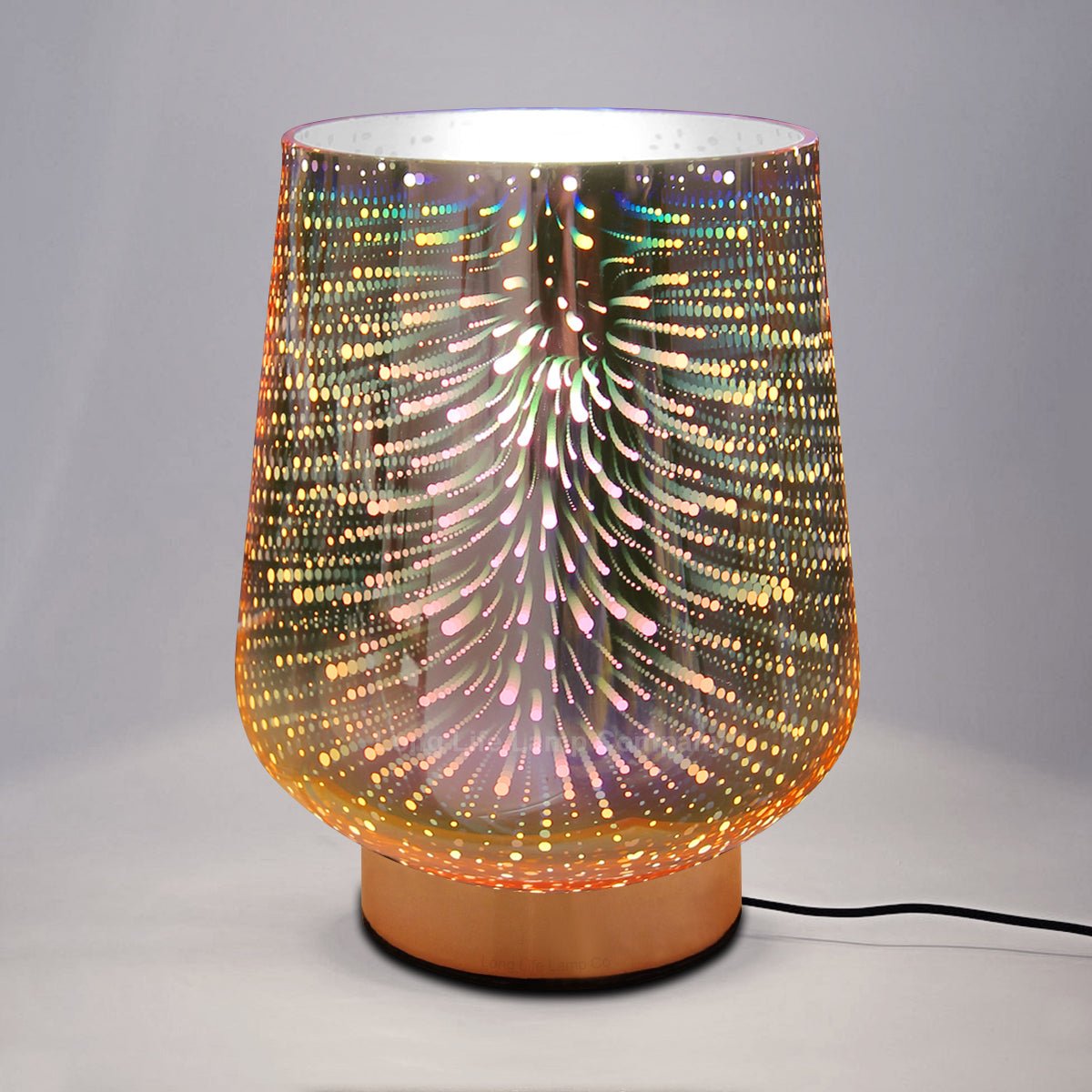 Modern Glass Table Lamp 3D Speckle Copper Finish - Energy Light Bulbs - Free delivery on all orders