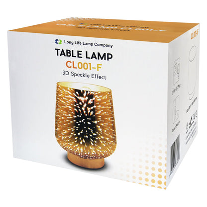 Modern Glass Table Lamp 3D Speckle Copper Finish - Energy Light Bulbs - Free delivery on all orders