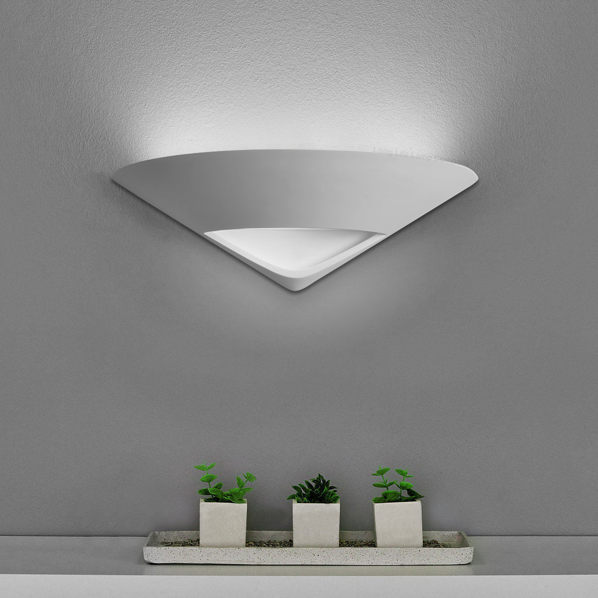 Modern Half Round Moon White Ceramic Contemporary Indoor Wall Light Lamp - Energy Light Bulbs - Free delivery on all orders