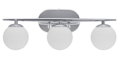 Modern Indoor 3 Frosted Glass Globe Scone Chrome Wall Light With LED G9 Warm White - Energy Light Bulbs - Free delivery on all orders