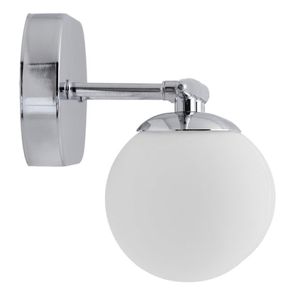Modern Indoor 3 Frosted Glass Globe Scone Chrome Wall Light With LED G9 Warm White - Energy Light Bulbs - Free delivery on all orders
