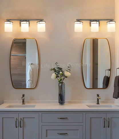 Modern Indoor 3 Frosted Glass Sconce Chrome IP44 Wall Light With LED G9 Warm White - Energy Light Bulbs - Free delivery on all orders