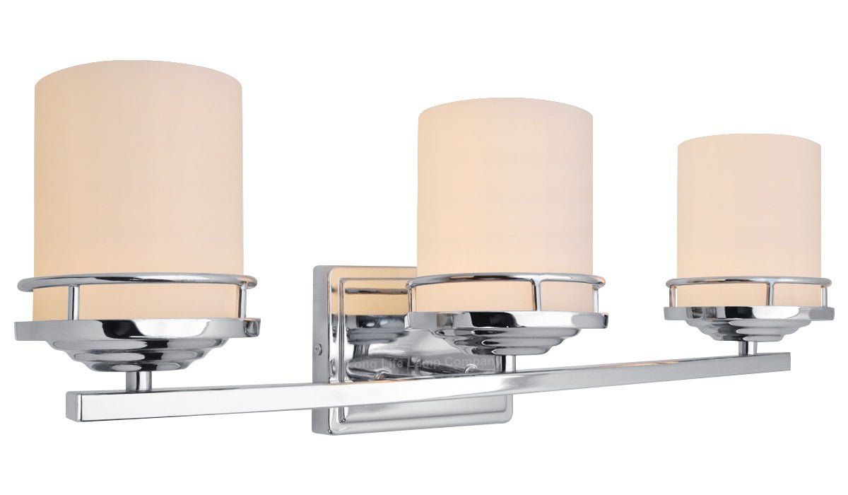 Modern Indoor 3 Frosted Glass Sconce Chrome IP44 Wall Light With LED G9 Warm White - Energy Light Bulbs - Free delivery on all orders