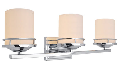Modern Indoor 3 Frosted Glass Sconce Chrome IP44 Wall Light With LED G9 Warm White - Energy Light Bulbs - Free delivery on all orders