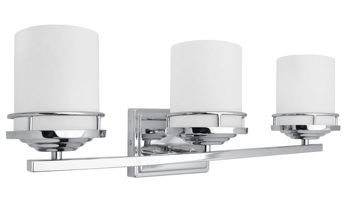 Modern Indoor 3 Frosted Glass Sconce Chrome IP44 Wall Light With LED G9 Warm White - Energy Light Bulbs - Free delivery on all orders