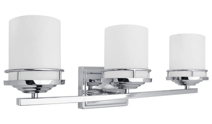 Modern Indoor 3 Frosted Glass Sconce Chrome IP44 Wall Light With LED G9 Warm White - Energy Light Bulbs - Free delivery on all orders