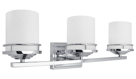 Modern Indoor 3 Frosted Glass Sconce Chrome IP44 Wall Light With LED G9 Warm White - Energy Light Bulbs - Free delivery on all orders