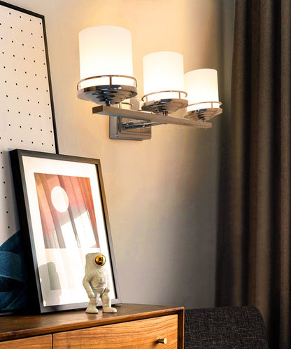 Modern Indoor 3 Frosted Glass Sconce Chrome IP44 Wall Light With LED G9 Warm White - Energy Light Bulbs - Free delivery on all orders