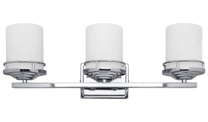 Modern Indoor 3 Frosted Glass Sconce Chrome IP44 Wall Light With LED G9 Warm White - Energy Light Bulbs - Free delivery on all orders