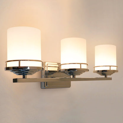 Modern Indoor 3 Frosted Glass Sconce Chrome IP44 Wall Light With LED G9 Warm White - Energy Light Bulbs - Free delivery on all orders