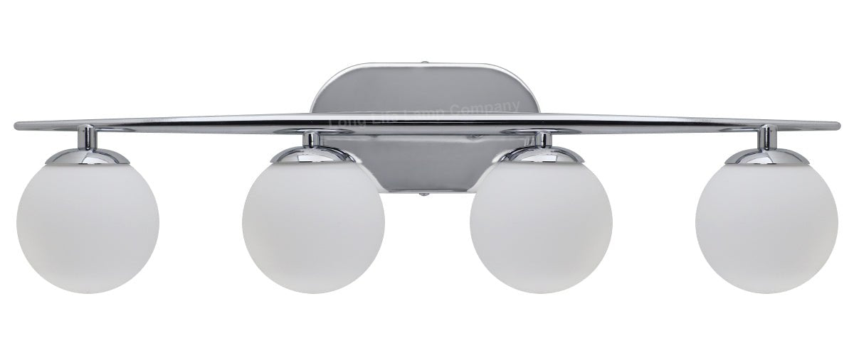 Modern Indoor 4 Frosted Glass Globe Scone Chrome Wall Light With LED G9 Warm White - Energy Light Bulbs - Free delivery on all orders