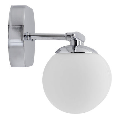 Modern Indoor 4 Frosted Glass Globe Scone Chrome Wall Light With LED G9 Warm White - Energy Light Bulbs - Free delivery on all orders