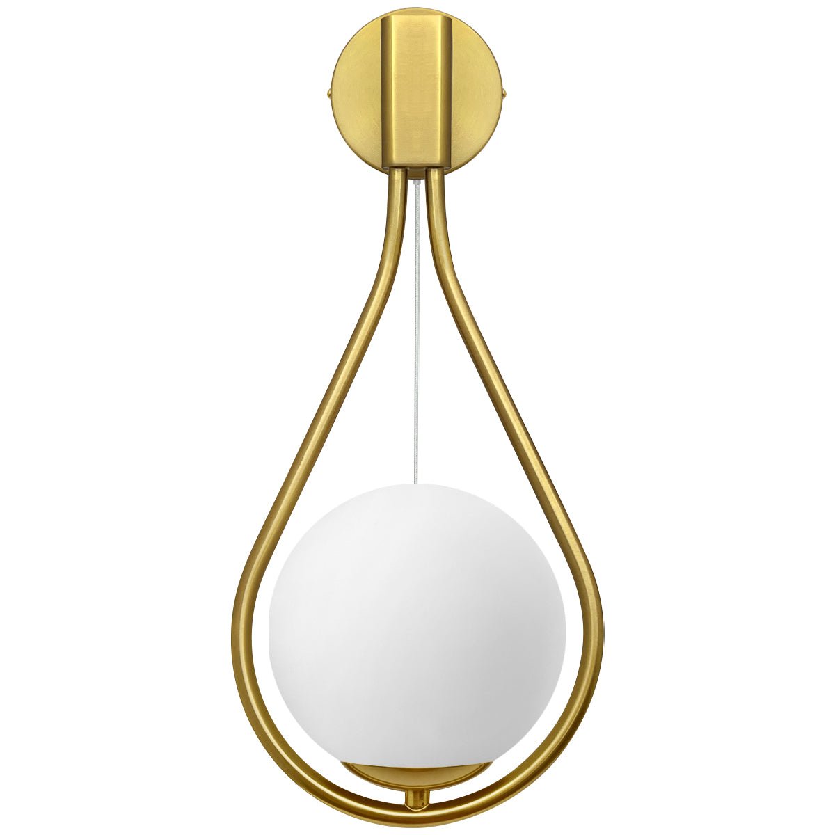 Modern Indoor Brass Frosted Glass Wall Light with Pull Switch BW17 - Energy Light Bulbs - Free delivery on all orders