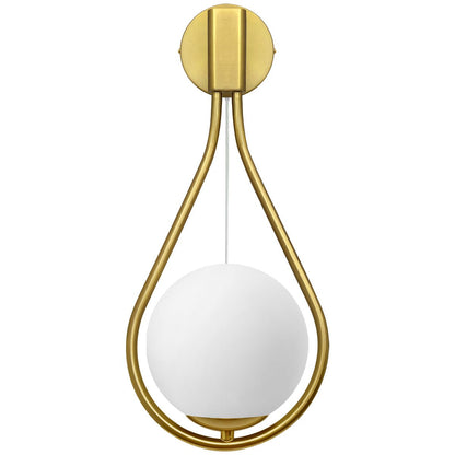 Modern Indoor Brass Frosted Glass Wall Light with Pull Switch BW17 - Energy Light Bulbs - Free delivery on all orders