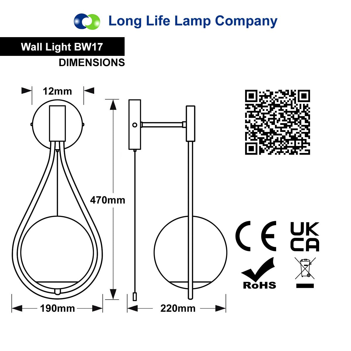Modern Indoor Brass Frosted Glass Wall Light with Pull Switch BW17 - Energy Light Bulbs - Free delivery on all orders
