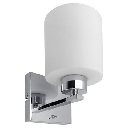 Modern Indoor Chrome Frosted Glass Wall Light with Switch - Energy Light Bulbs - Free delivery on all orders