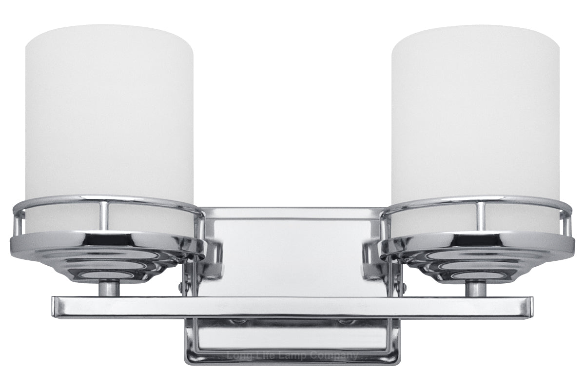 Modern Indoor Double Frosted Glass Sconce Chrome IP44 Wall Light With LED G9 Warm White - Energy Light Bulbs - Free delivery on all orders