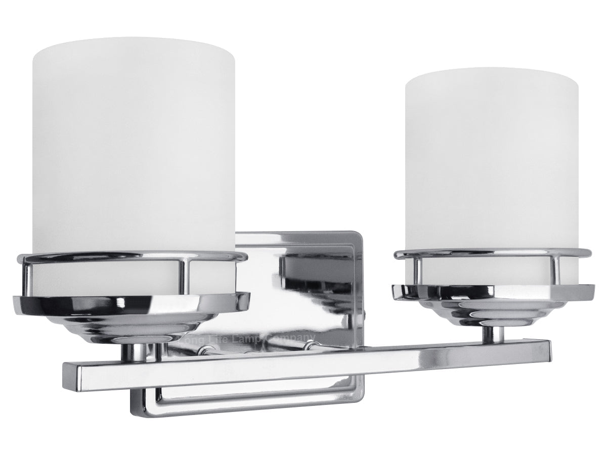 Modern Indoor Double Frosted Glass Sconce Chrome IP44 Wall Light With LED G9 Warm White - Energy Light Bulbs - Free delivery on all orders