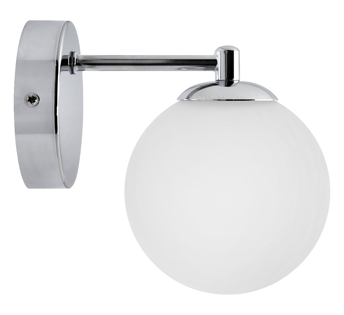 Modern Indoor Frosted Glass Globe Scone Chrome Wall Light With LED G9 Warm White - Energy Light Bulbs - Free delivery on all orders