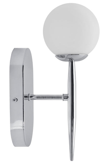 Modern Indoor Frosted Glass Globe Scone Chrome Wall Light With LED G9 Warm White - Energy Light Bulbs - Free delivery on all orders