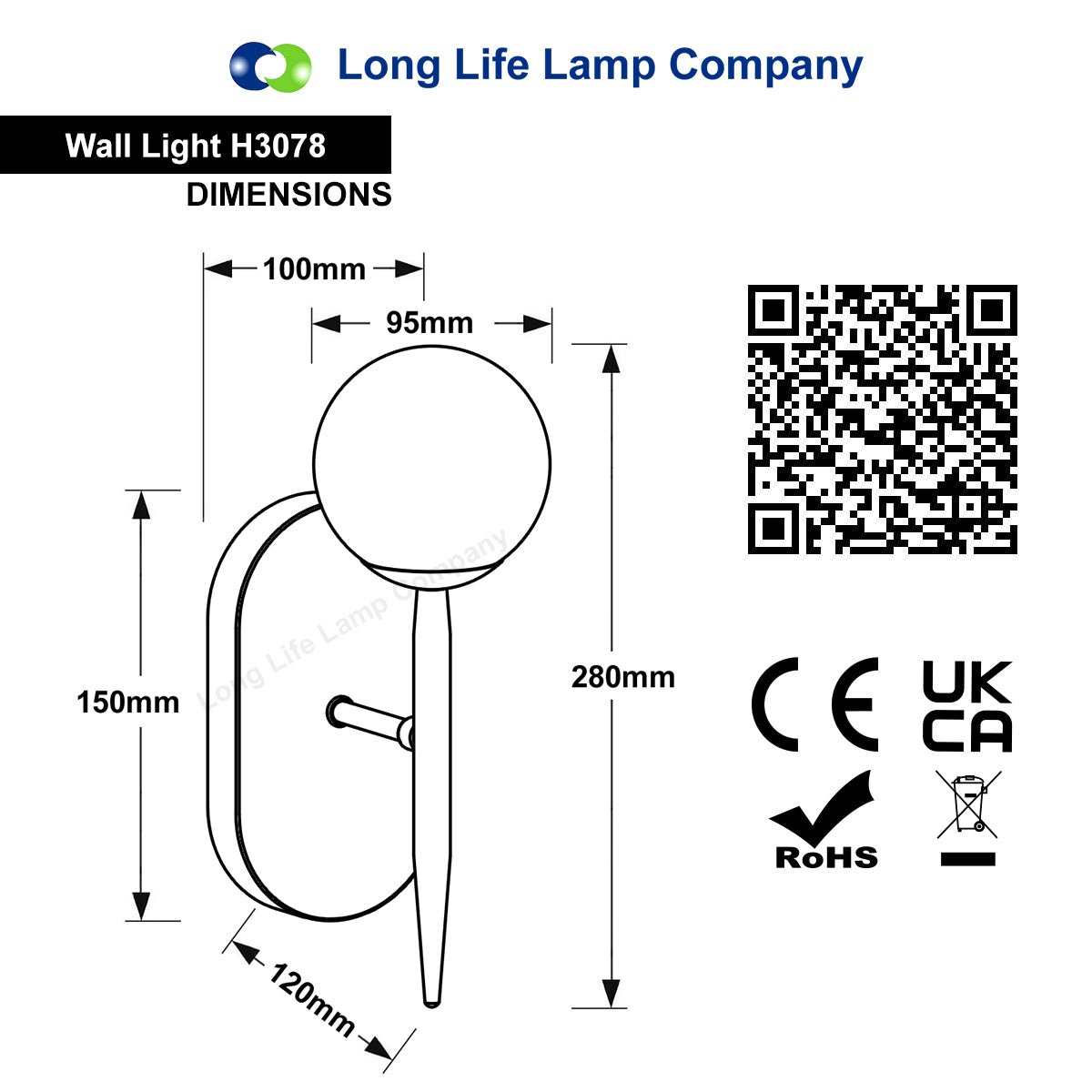 Modern Indoor Frosted Glass Globe Scone Chrome Wall Light With LED G9 Warm White - Energy Light Bulbs - Free delivery on all orders