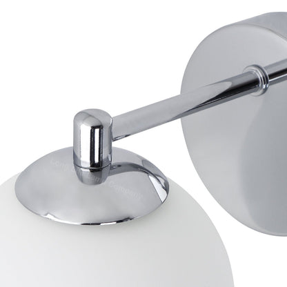 Modern Indoor Frosted Glass Globe Scone Chrome Wall Light With LED G9 Warm White - Energy Light Bulbs - Free delivery on all orders
