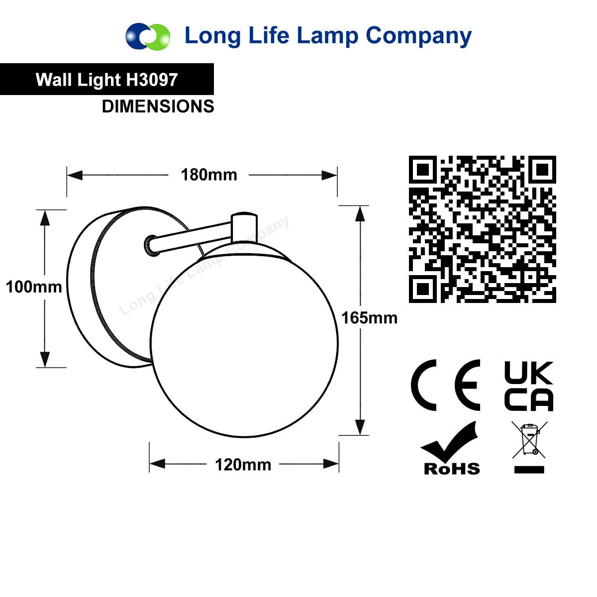 Modern Indoor Frosted Glass Globe Scone Chrome Wall Light With LED G9 Warm White - Energy Light Bulbs - Free delivery on all orders