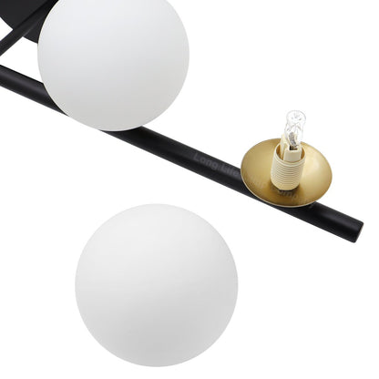 Modern Indoor Frosted Glass Globe Scone Matte Black 3 Light Wall Light With LED G9 Warm White - Energy Light Bulbs - Free delivery on all orders